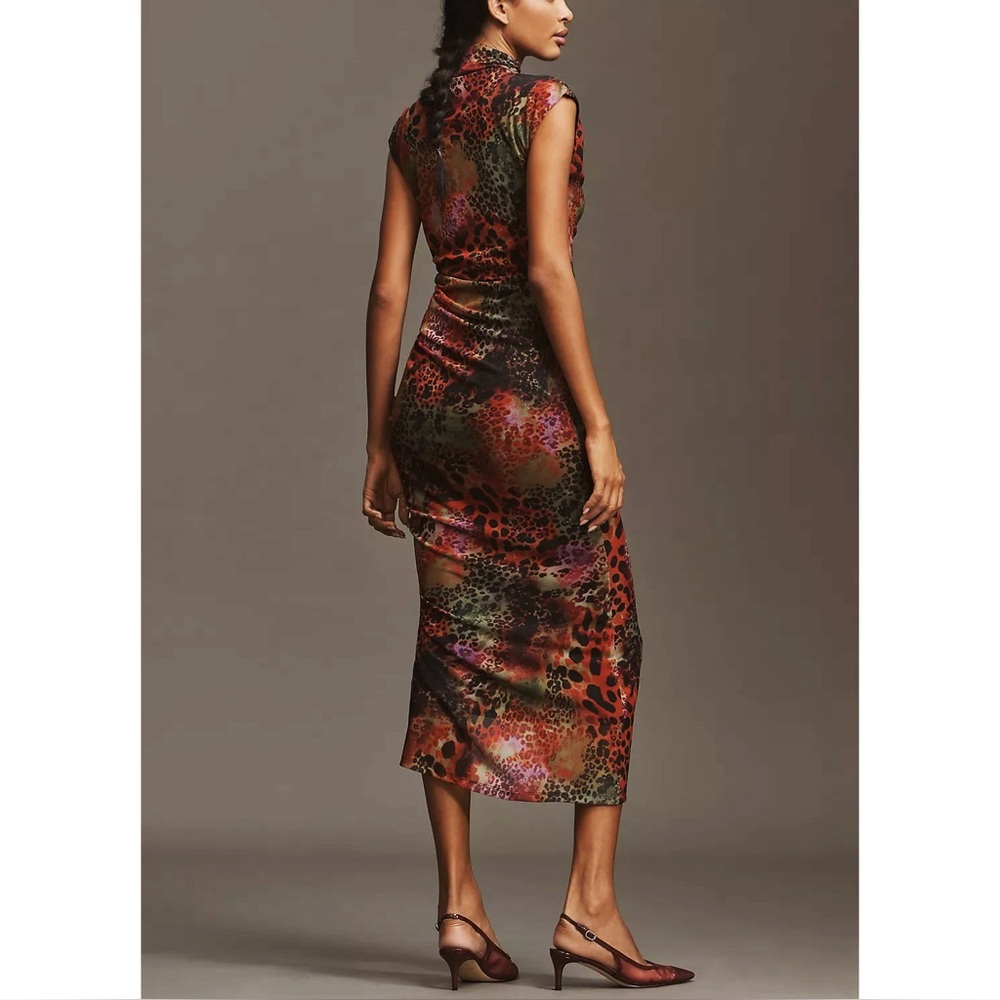 Anthropologie - The Maya Ruched Cowl-Neck Mesh Dress